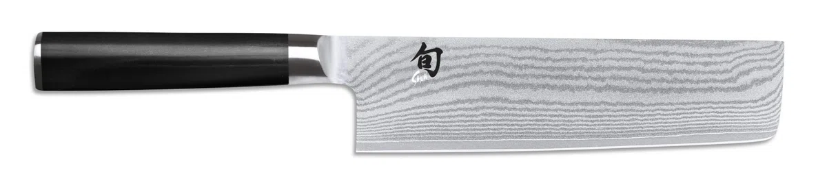 KAI Shun Classic Nakiri 16,5 cm Klingenlänge - Damastmesser 32 Lagen VG MAX Kern - 61 (±1) HRC - Pakkaholzgriff - Made in Japan - japanisches Kochmesser Küchenmesser Universalmesser geschmiedet