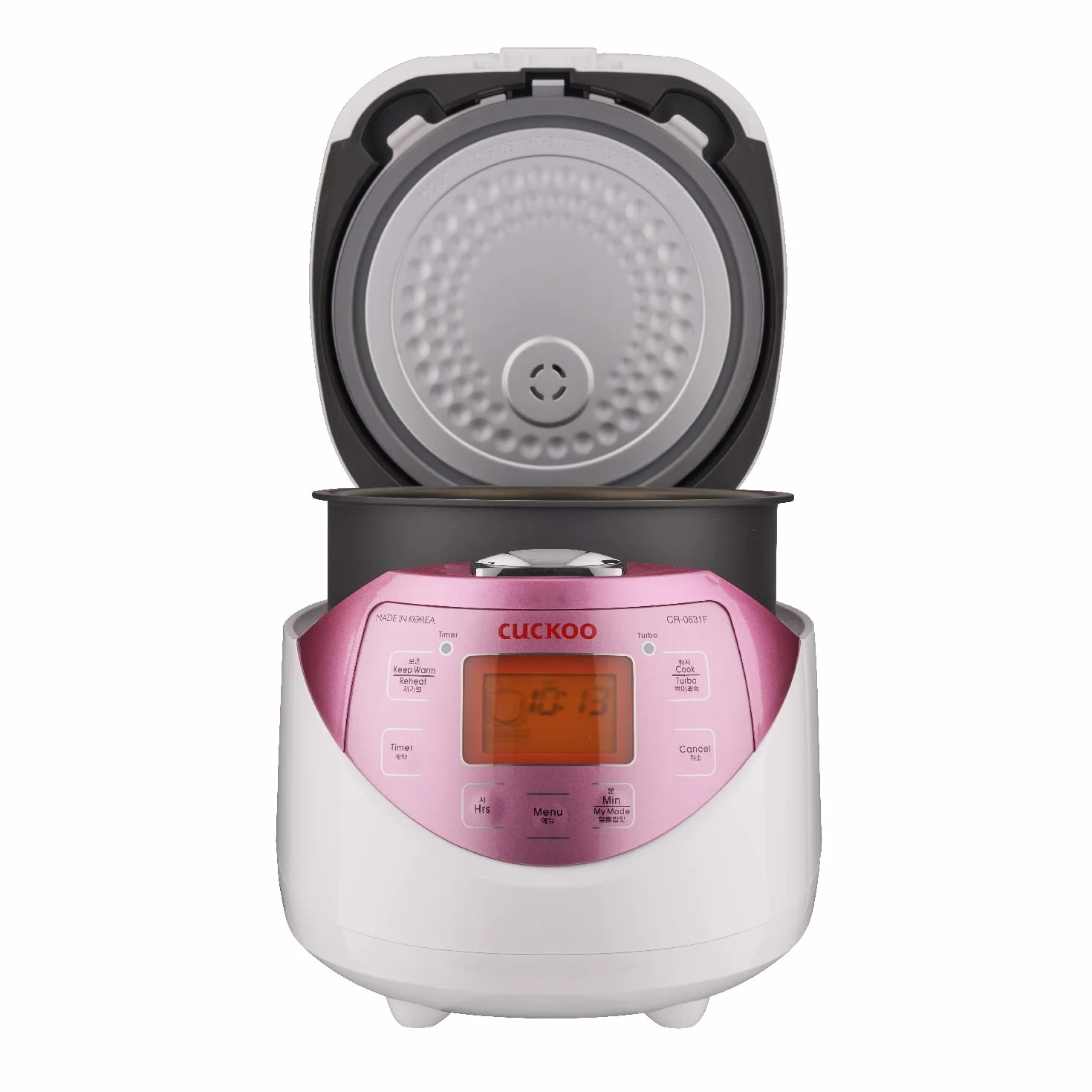 CUCKOO CR-0631F Digitaler Reiskocher klein, Reiskocher Dampfgarer, 1l, Micom Fuzzy Logic, Timer, LCD-Display, 7 Koch- & 3 Zusatzfunktionen, Antihaftbeschichtung, electric rice cooker mini digital weiß
