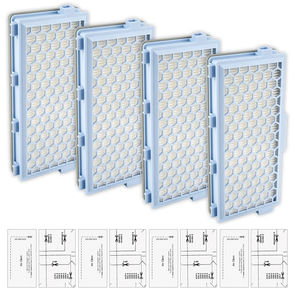 (8 Stück) Guard S1/ L1 Ersatz-HEPA-Filter, kompatibel mit Miele Guard S1/ L1, Compact C1 & C2/ Complete C2 & C3 S8340 Staubsaugern, 4 HEPA-Filter + 4 Airclean Abluftfilter & Motorschutz