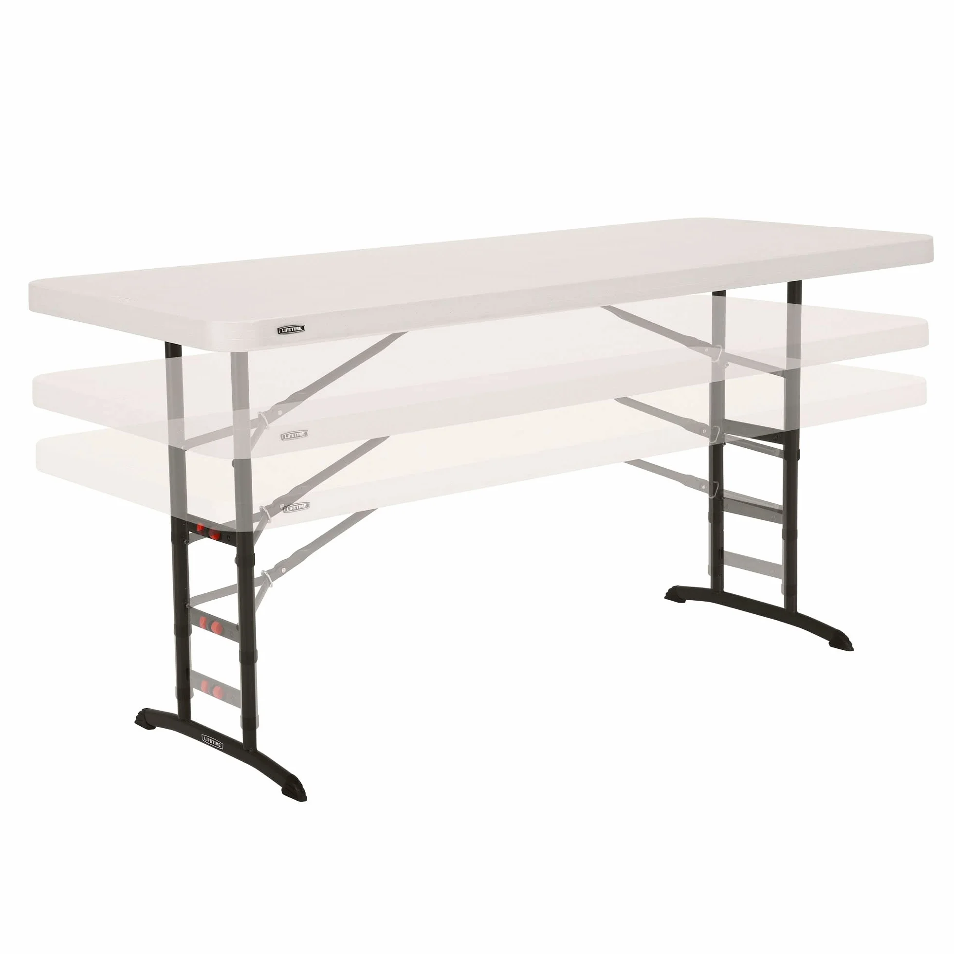 Lifetime 92123 – Ultra-robuster, quadratischer, tragbarer, zusammenklappbarer Catering-Tisch | Maße 183 x 76 cm, höhenverstellbar | Gewicht 15 kg, langlebig und widerstandsfähig | Kapazität 6 Personen