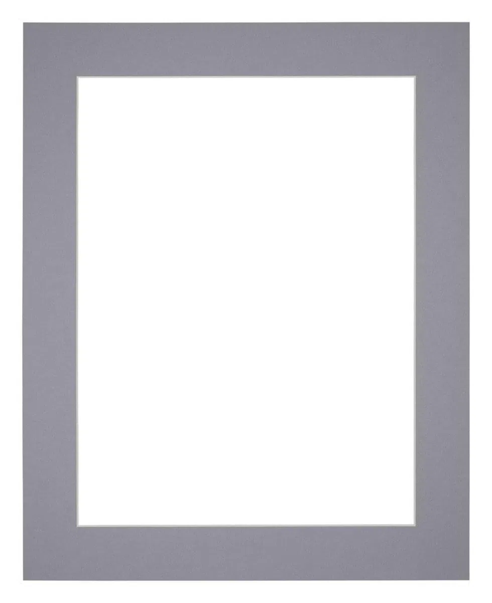yd. Passepartout 35x45 cm für Fotogröße 25x35 - Grau - Museumkarton - Außenmaße 35x45 cm - Innengröße 25x35 cm