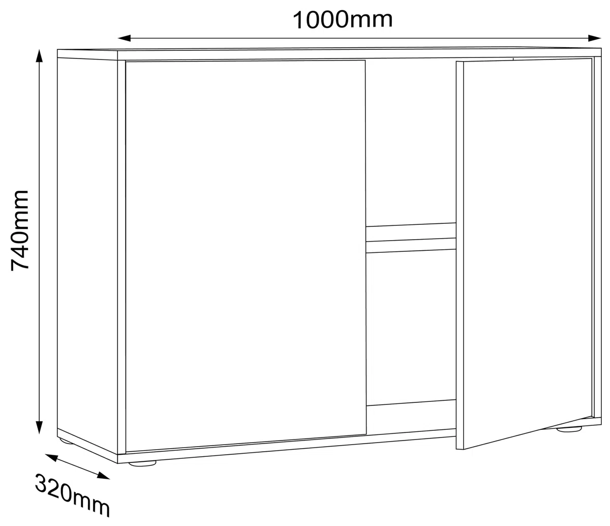 VCM Holz Büroschrank Ordner Aktenschrank Büromöbel Schrank Salia 2-Fach Breite 100 cm Drehtüren