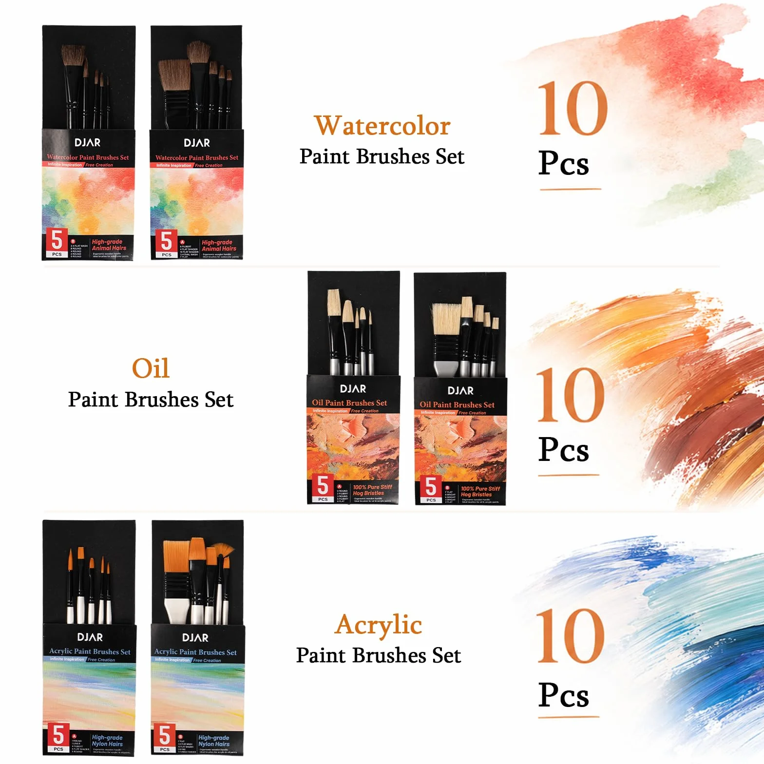 DJAR Professionelles All-in-One-Kunstmalerei-Set mit FSC-zertifizierter Staffelei aus Buchenholz, 96 Acryl-, Aquarell- und Ölfarben-Set, komplettes Malset für Erwachsene, Künstler, Anfänger, 174