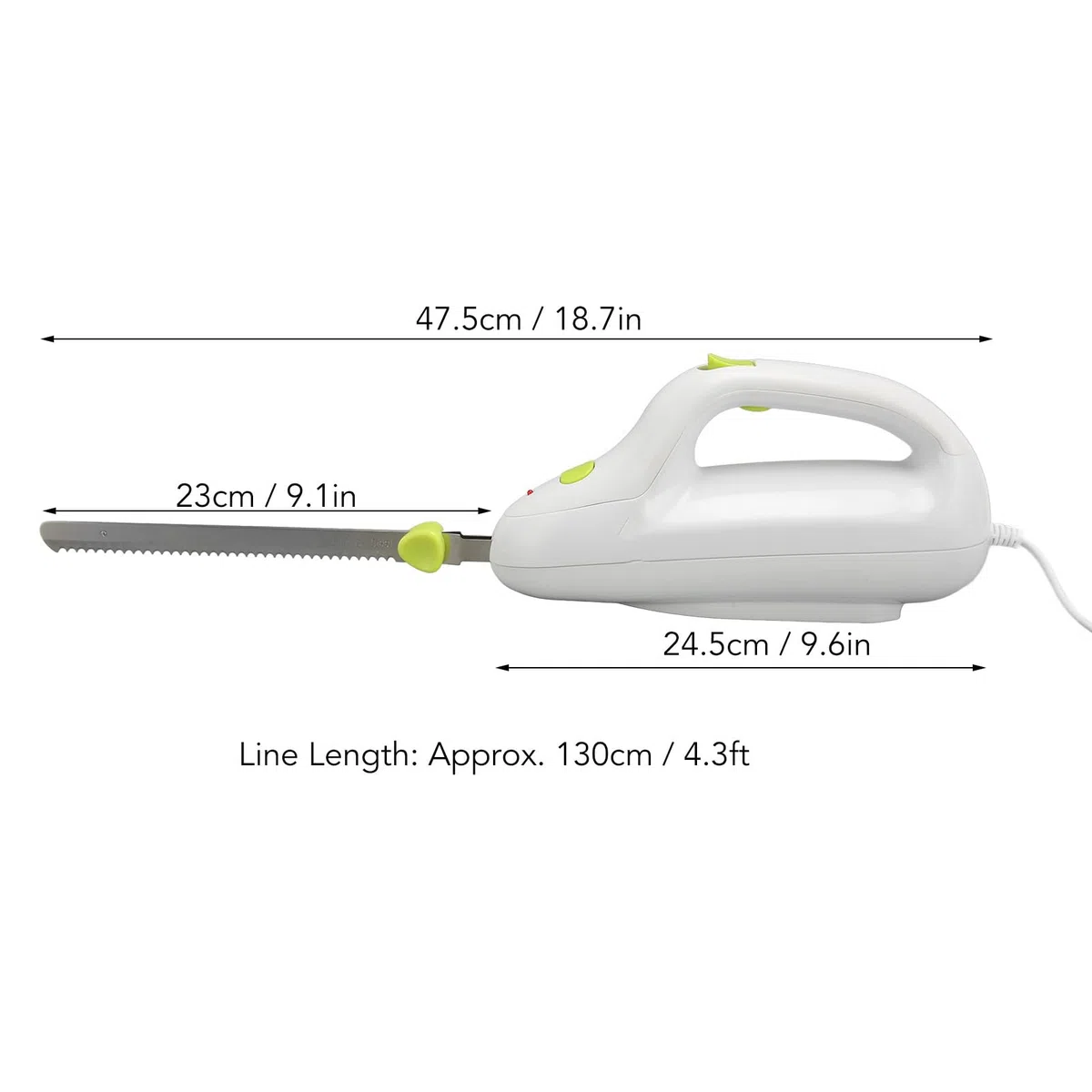 Pssopp Elektrisches Tranchiermesser, EU-Stecker, Elektrisches Brotmesser mit hin- und Hergehenden Gezahnten Edelstahlklingen, Brotschneidemaschine Zum Schnitzen von Fleisch, Brot und