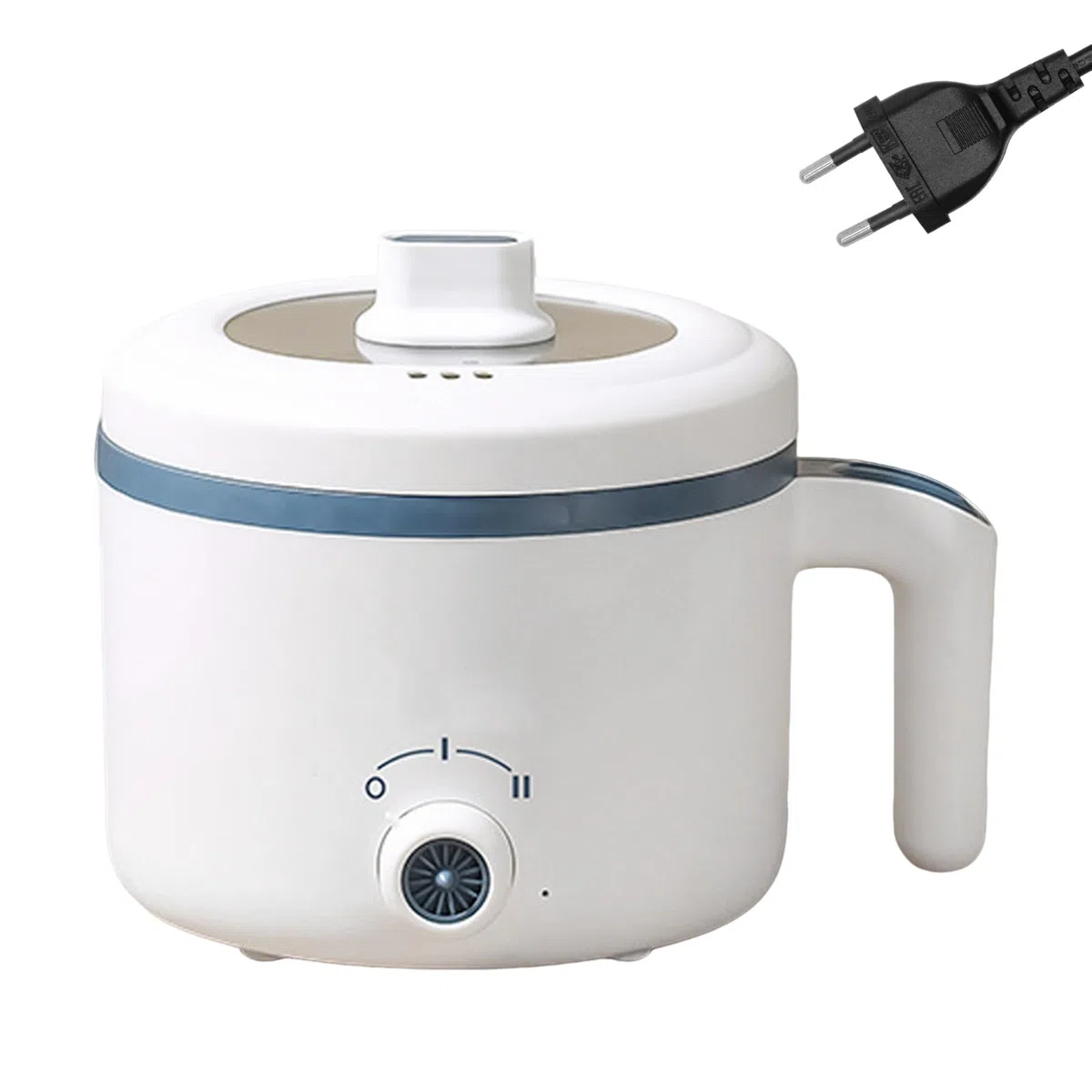 Elektrische Hot Pot, 1.7 L Tragbare Mini Antihaft Multikocher, 220V Elektrischer Kochtopf mit Duale Leistungssteuerun, Multifunktionaler Reisekocher, Anti-Trocken-Brandschutz