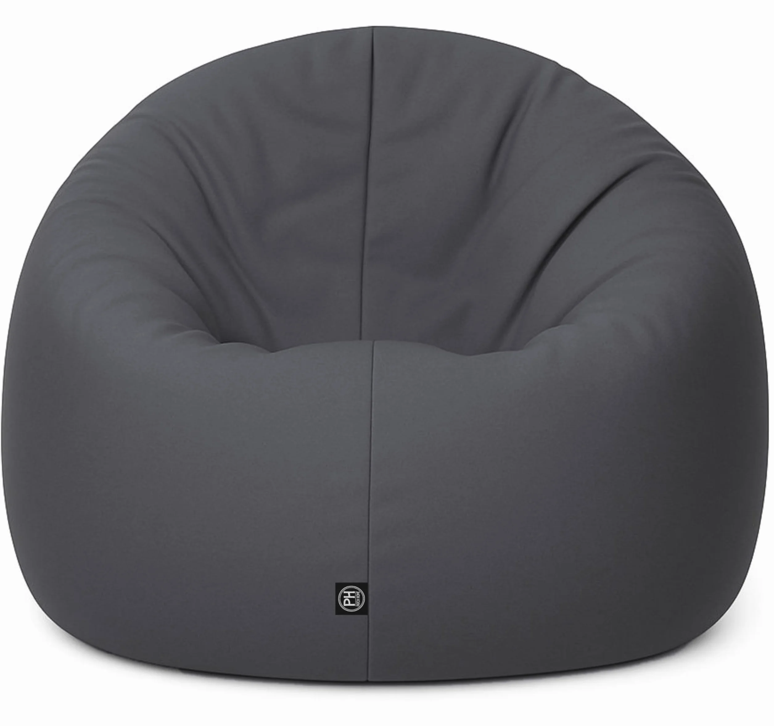 PATCH HOME 2 in 1 Funktion Sitzsack Sessel Bean Bag Sitzsäcke Gaming mit Reißverschluss bereits befüllt - Ø 125cm -Anthrazit