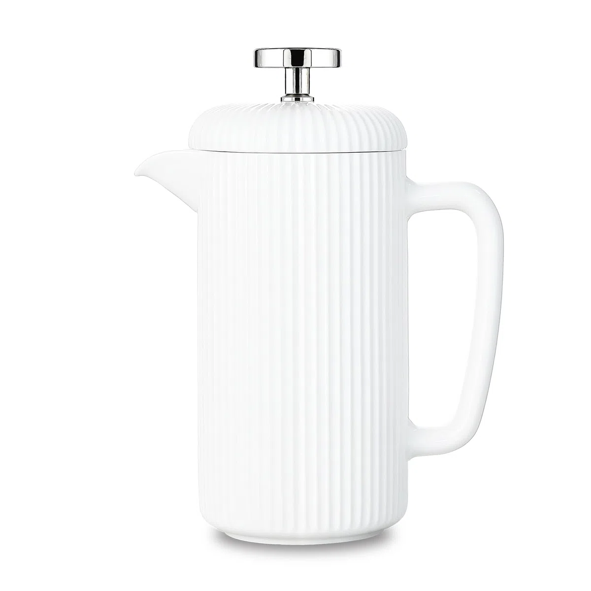 Easyworkz Porzellan-French-Press, 1000ml, Kaffeemaschine mit Edelstahl-Kolben, Elfenbein