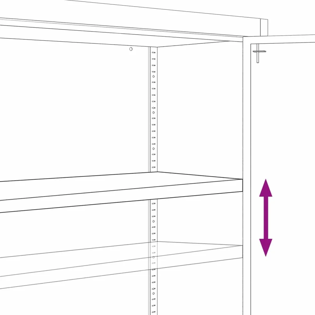 vidaXL Aktenschrank, Büroschrank mit Einlegeboden, Abschließbar Metallschrank Schrank mit Türen, Aufbewahrungsschrank Büromöbel, Anthrazit Stahl