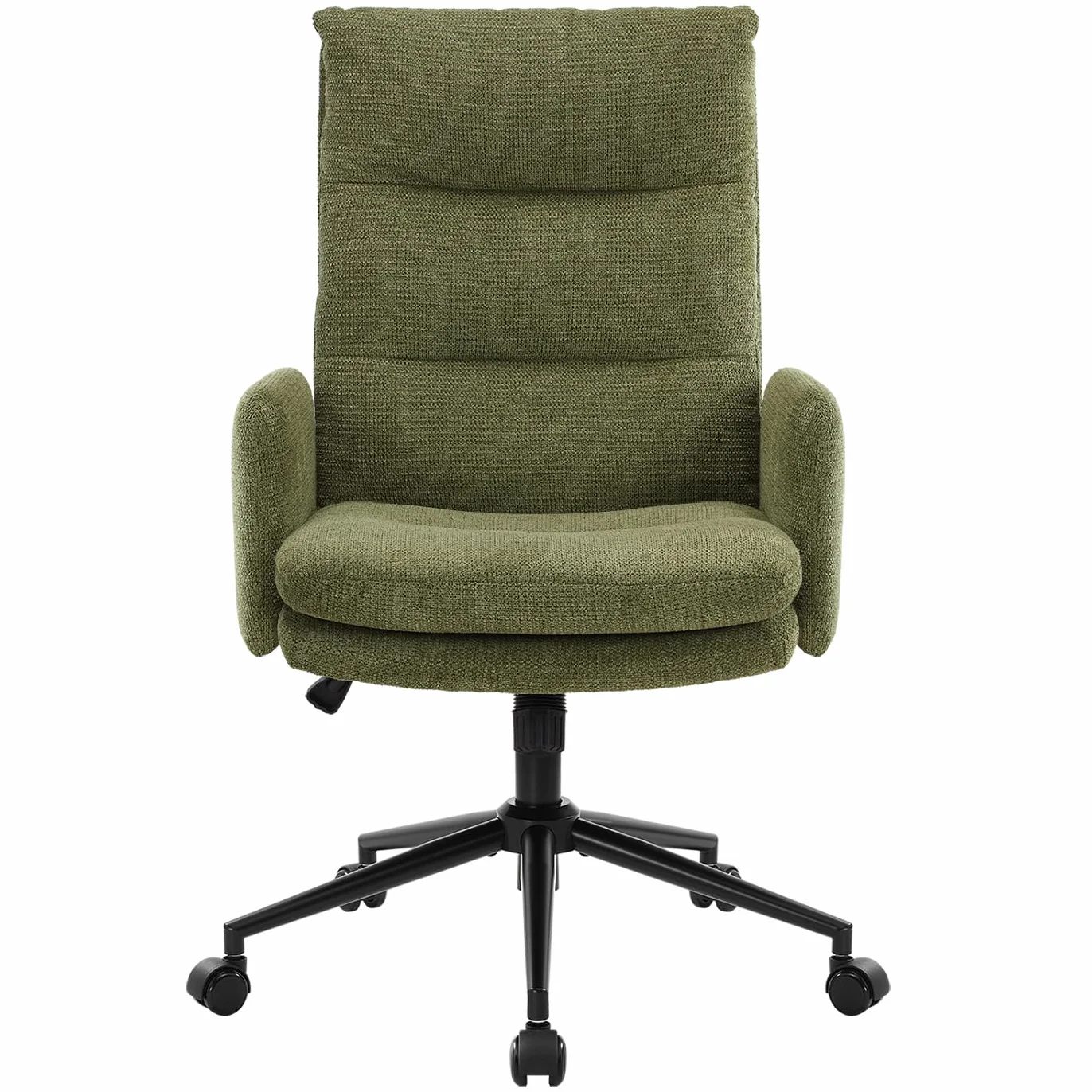 IWMH Schreibtischstuhl mit Hoher Rückenlehne,Bürostuhl Ergonomisch aus Kaschmir, Schminktisch Stuhl mit Armlehne, Drehstuhl Höhenverstellbarer Buero Wohnzimmer (Grün)