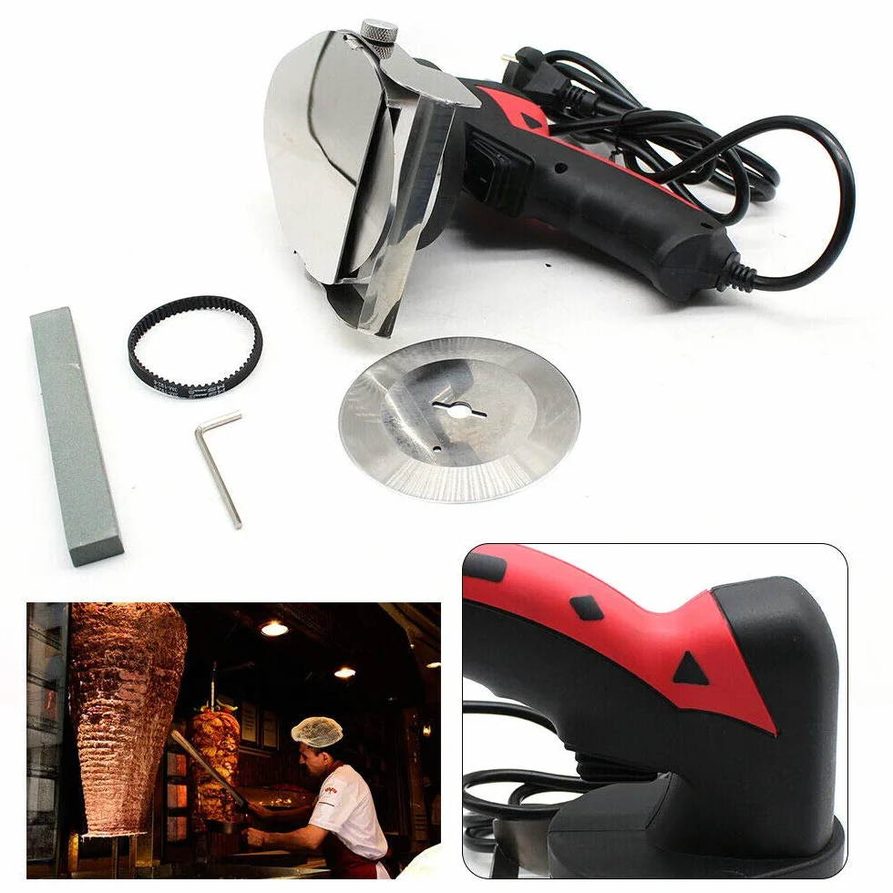 Leistungsstarke Dönerschneider Dönermesser Kebab Schneider | Edelstahl | Anpassbare Schnittstärke 1-8mm | Tragbar & Ergonomisch | Extra Klinge
