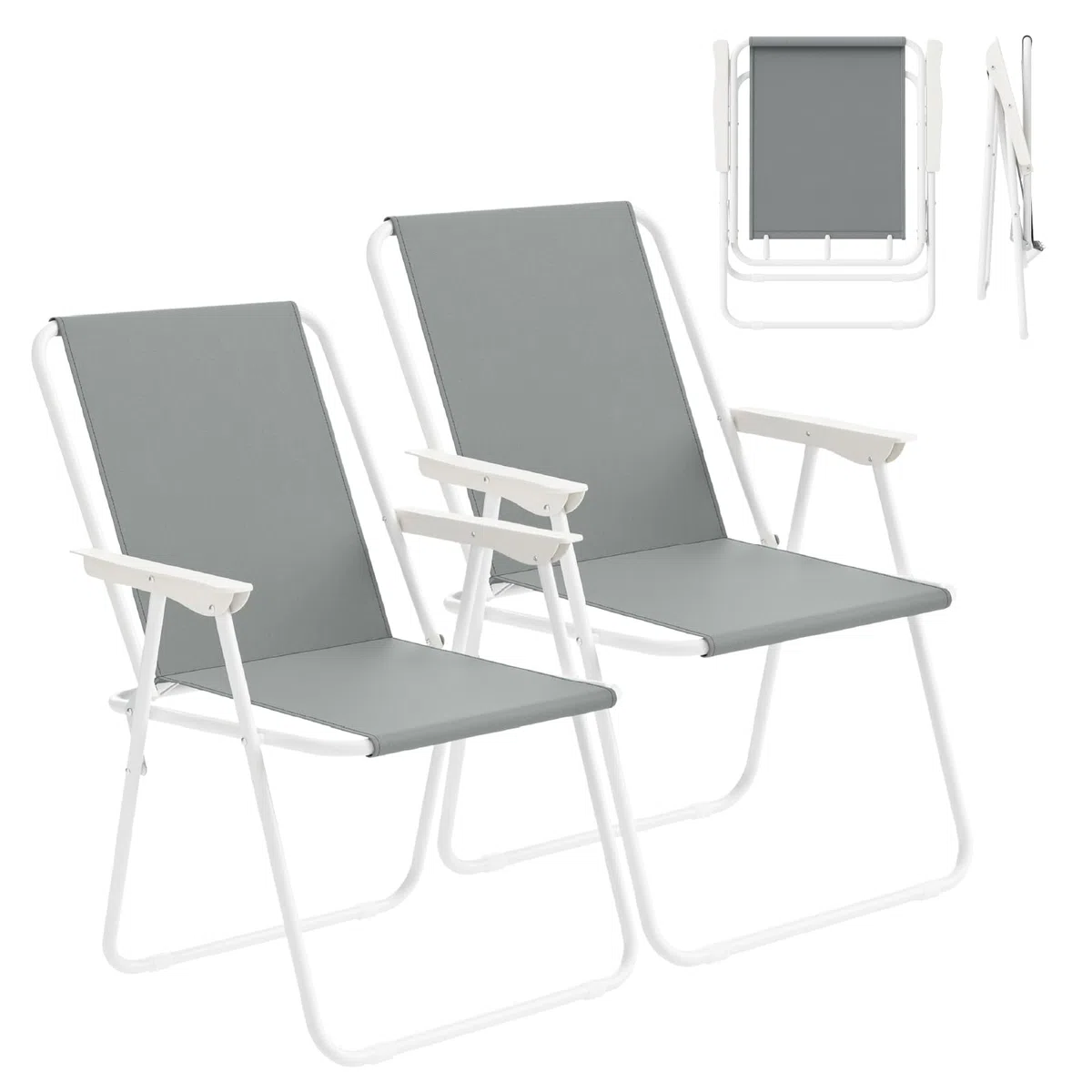 WOLTU Campingstuhl 2er Set Faltbar Leicht, Klappstuhl Camping belastbar bis 100 kg,Gartenstuhl klappbar Strandstuhl für Camping Balkon Garten