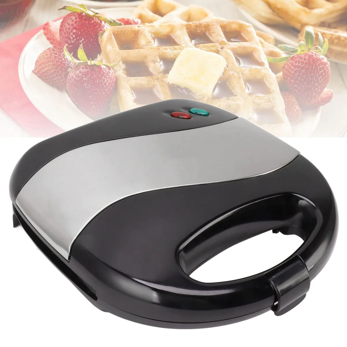 Focket Elektrischer Walnuss-Kuchenbereiter, Doppelseitige Frühstückspfanne Walnuss-Keksform 12 Wells Grillmuttern Mini-Nussmaschine Backwerkzeug für Küche Hausmannskost