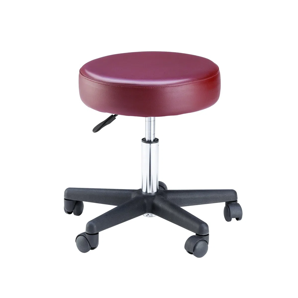 Rollhocker Solo mit Tellersitz, 42-55 cm hoch, burgund