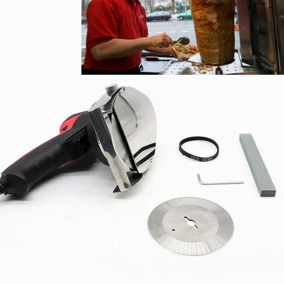Leistungsstarke Dönerschneider Dönermesser Kebab Schneider | Edelstahl | Anpassbare Schnittstärke 1-8mm | Tragbar & Ergonomisch | Extra Klinge