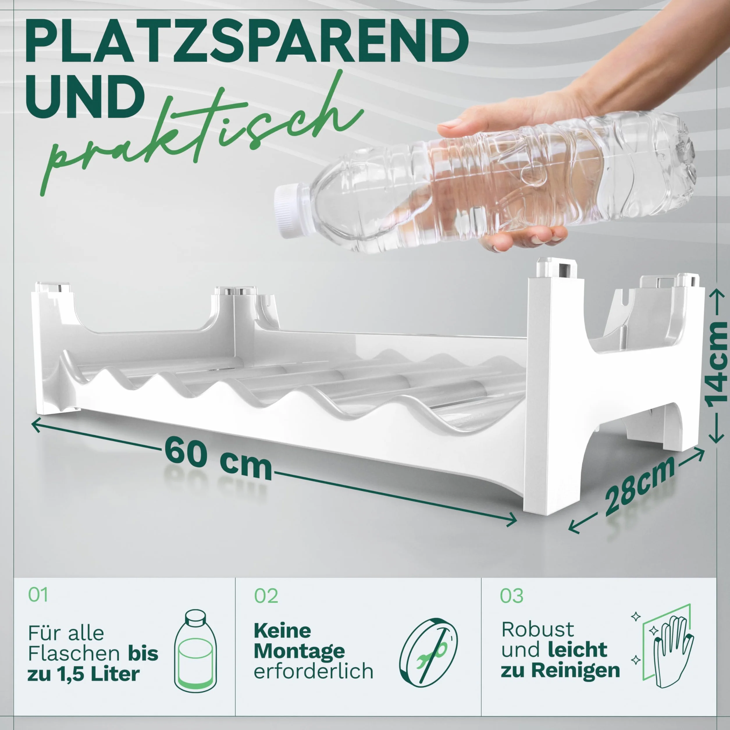 Novaliv Weißes, Modulares Flaschenregal für 72 Weinflaschen - Stapelbar, Erweiterbar, Robust - Ideal für Weinlagerung in Keller, Gastronomie & Zuhause, Getränkeschrank, Weinregal stapelbar
