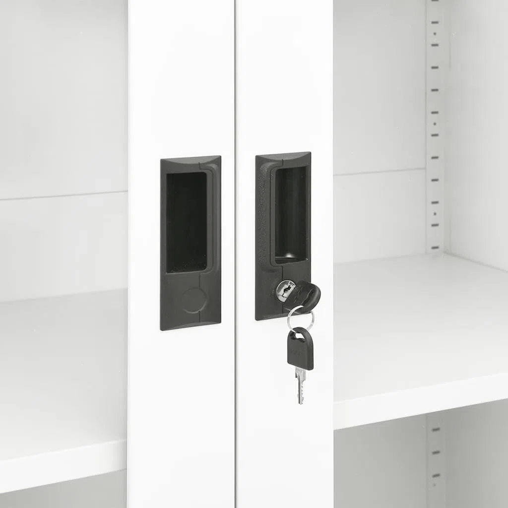 vidaXL Büroschrank Aktenschrank Metallschrank Universalschrank Stahlschrank Aufbewahrungsschrank Büromöbel Schrank Lagerschrank Weiß 90x40x180cm Stahl