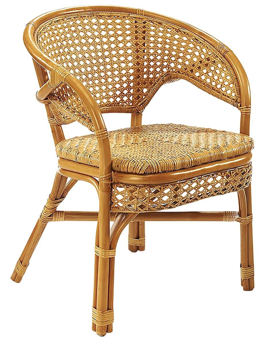 Kobolo Stuhl Rattanstuhl Sessel Rattansessel -Nimes- mit Wiener Geflecht - Natur