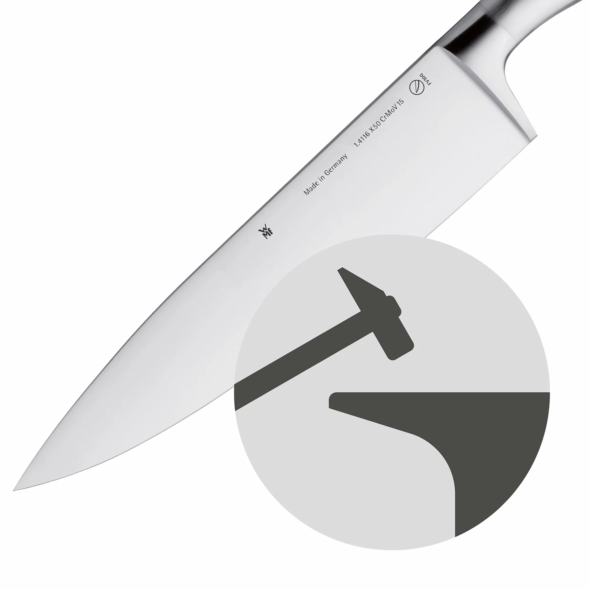 WMF Grand Gourmet Santokumesser 32 cm, Made in Germany, Messer geschmiedet, Performance Cut, Spezialklingenstahl, Klinge 18 cm