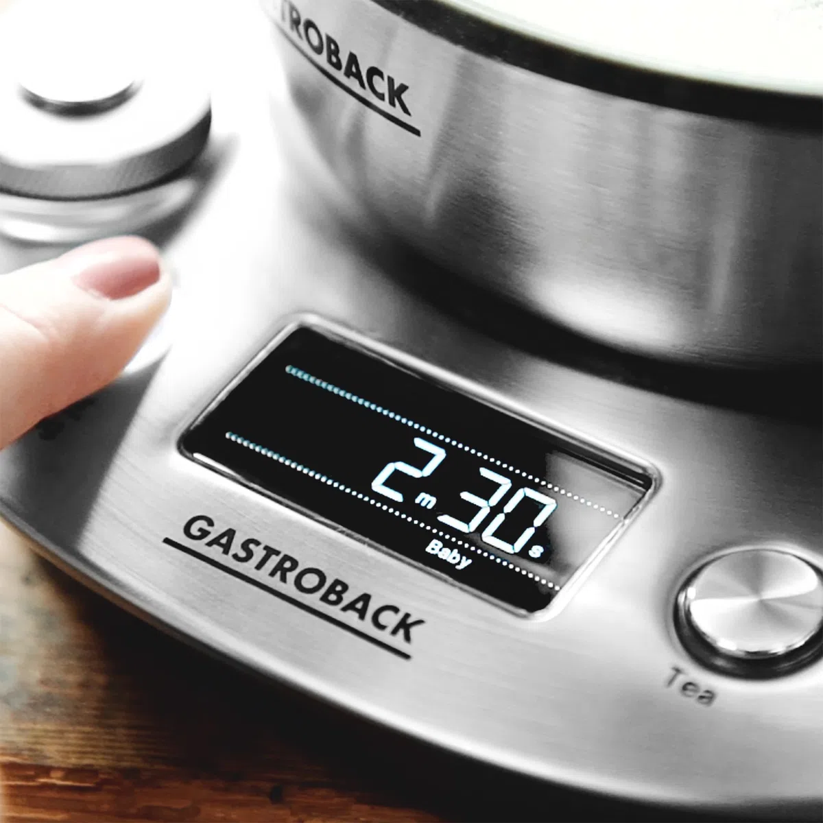 Gastroback 42438 Design Tea and More Advanced Automatischer Teekocher und Wasserkocher, Multifunktionsgarer, Edelstahl/Glas