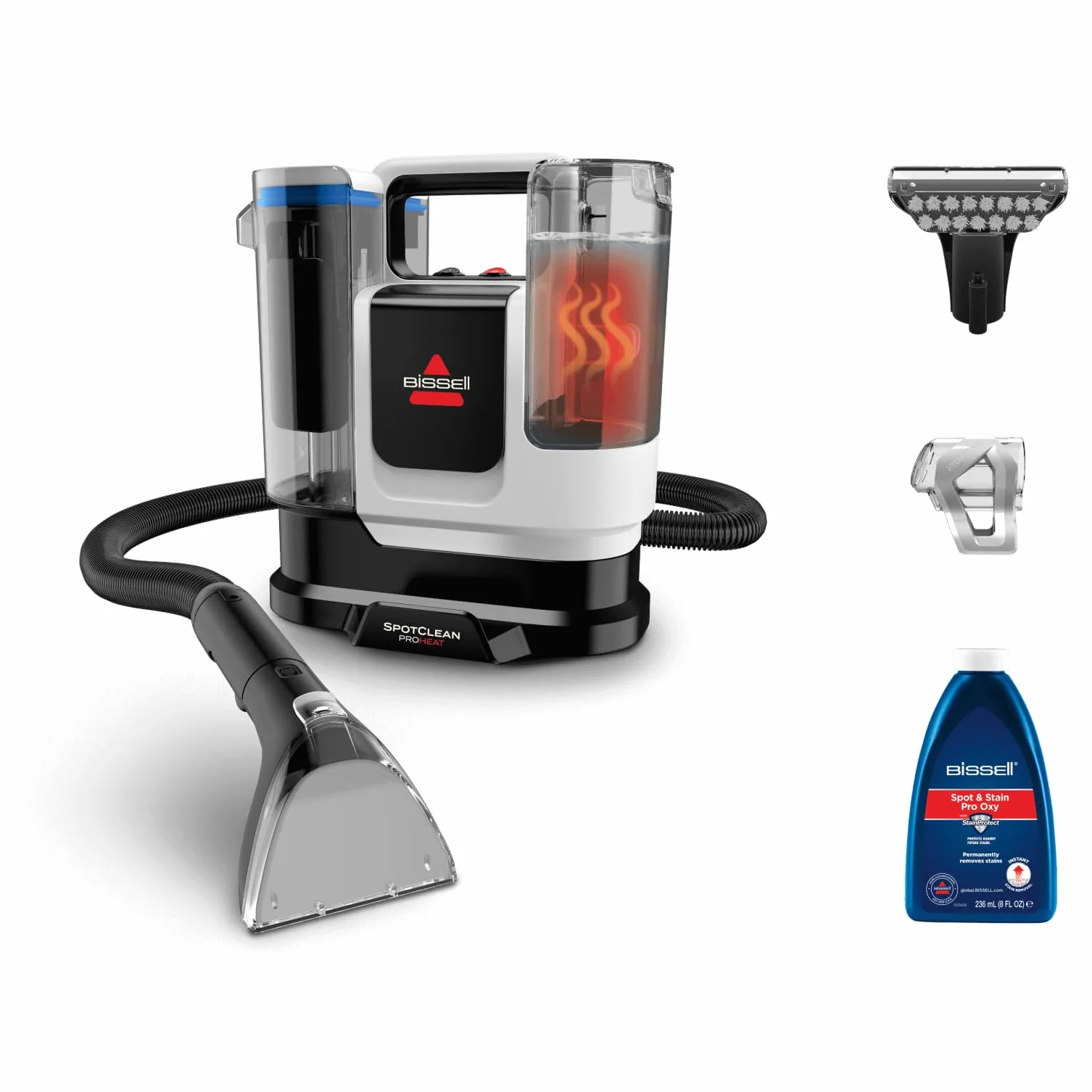 BISSELL SpotClean ProHeat Advanced Teppichreiniger und Polsterreiniger Gerät, Nasssauger und Waschsauger, 1125W Motor, kompakte Multiflächenreinigung, leistungsstark gegen Flecken, mit Kabel, 3924N