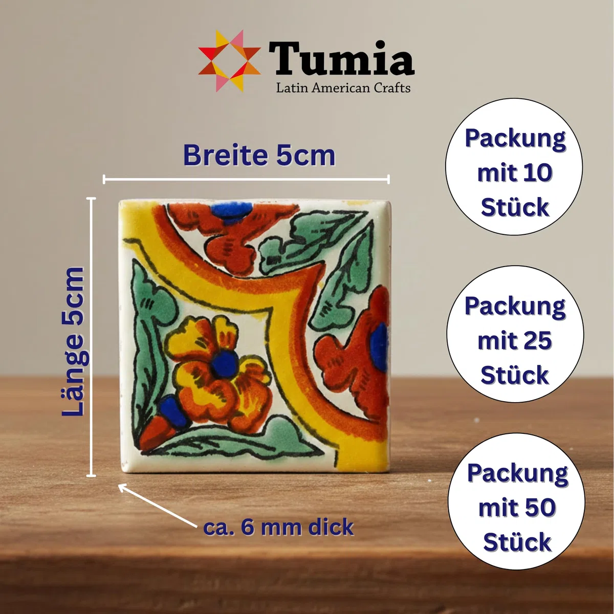 Tumia LAC Handgefertigte Mexikanische Talavera Fliesen Authentischer Stil Natalia Keramikfliesen für Kunsthandwerk, Küchenrückwand, Wandfliesen und Heimwerker Projekte