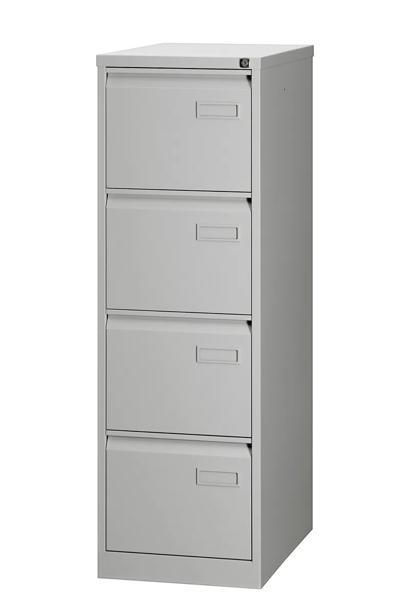 BISLEY Light Hängeregistraturschrank, einbahnig, DIN A4, 4 HR-Schubladen, 100 Prozent Schubladenauszug, Metall, 645 Lichtgrau, 62.2 x 41.3 x 132.1 cm