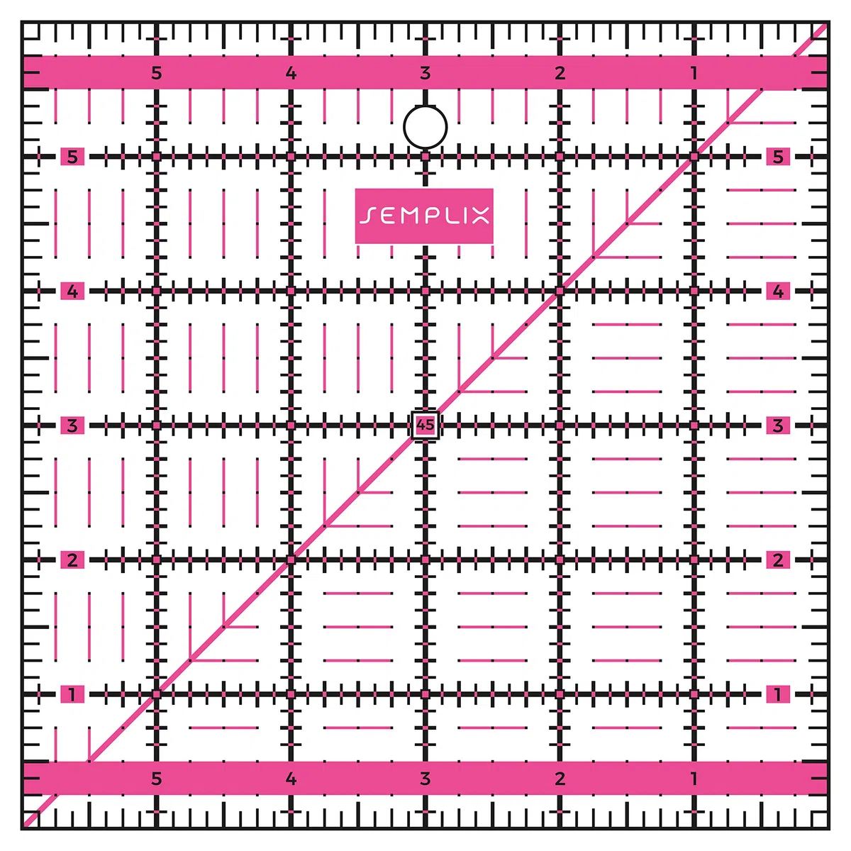 SEMPLIX Patchwork Lineal Set Inch (6x6 inch, 12x6 inch, 24x6,5 inch, 12,5x12,5 inch) (pink)