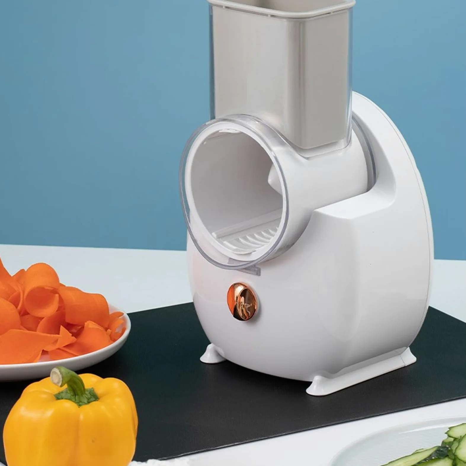 Mühelose Elektrische Reibe, Vielseitiger Edelstahl-Hobel mit One-Touch-Bedienung, Geeignet für die Küche zu Hause und Im Restaurant