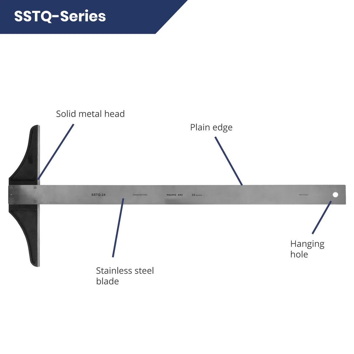 PACIFIC ARC SSTQ36 T-Quadrat Edelstahl 91,4 cm