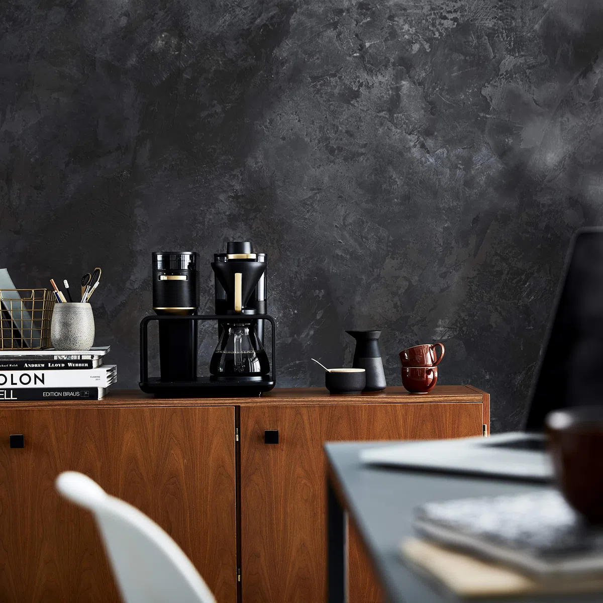 Melitta EPOS Filterkaffeemaschine mit Mahlwerk, schwarz-gold