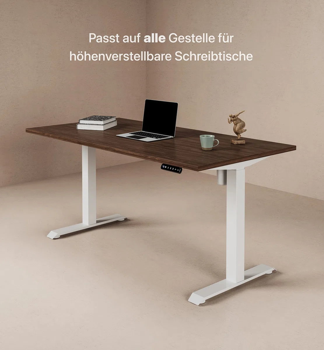 Desktronic Tischplatte 180x80 cm Schreibtischplatte – Perfekt für höhenverstellbare Schreibtische, Esstische und mehr – Made in Europe – 25 mm stabile Tischplatte langlebig (Nussbaum)