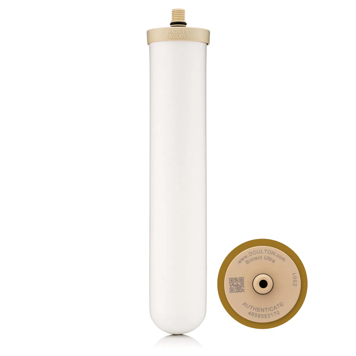 Doulton 10" BioTect Ultra | 1er-Pack | Authentischer Keramik-Kerzenfilter| Geeignet für M12-Anschluss-Untertischsysteme | Reduziert Verunreinigungen | Verbessert Geschmack| NSF-zertifiziert | 2501