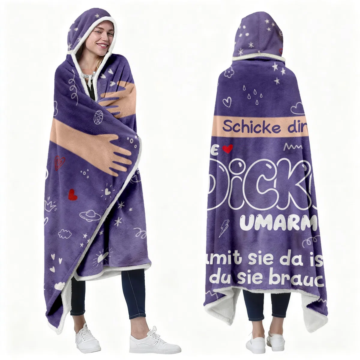 Geschenk für Frauen, Umarmung Decke mit ärmeln Geburtstagsgeschenk für Frauen, Beste Freundin Geschenke, Geschenk für Beste Freundin Schwester Mama Oma zum Weihnachten Geburtstag