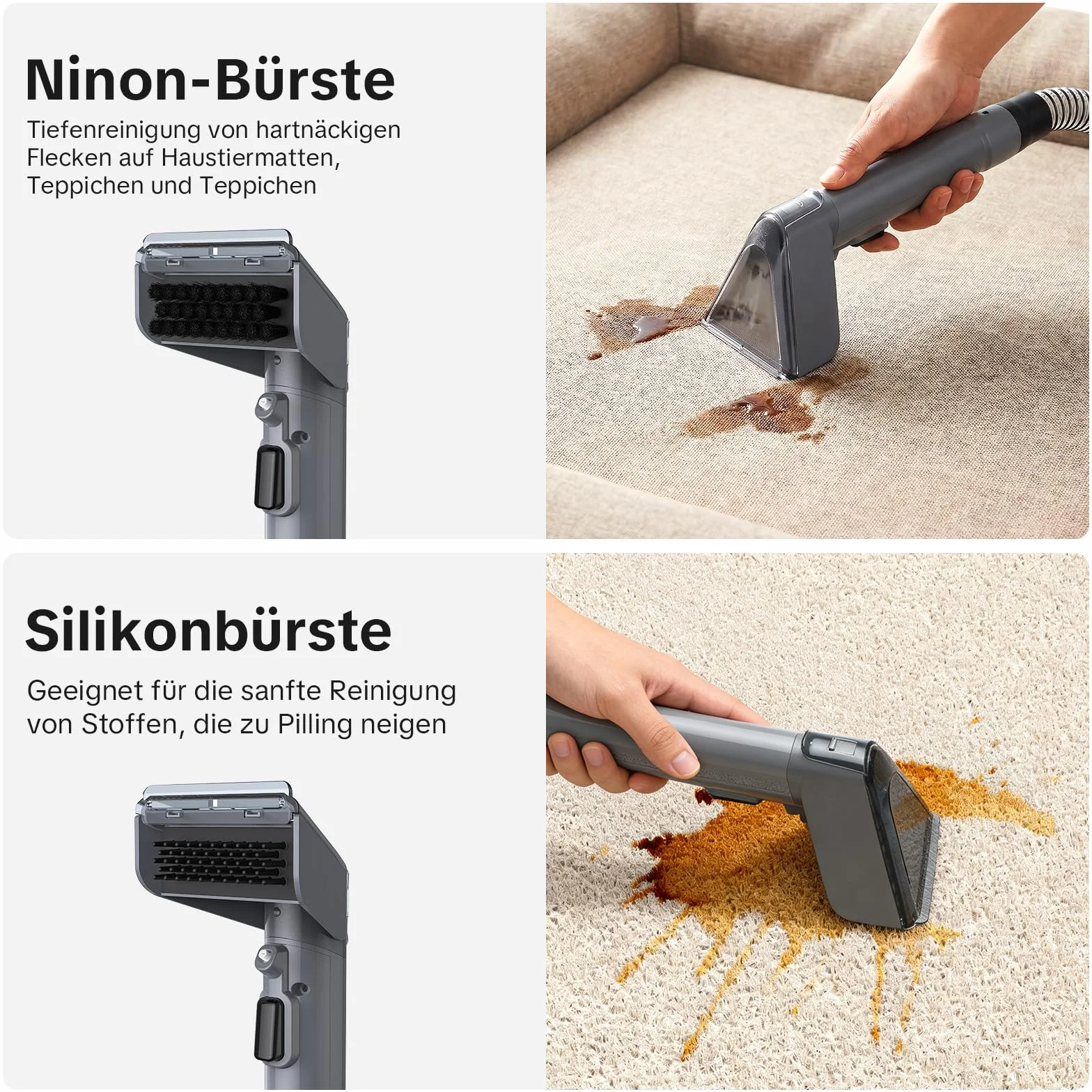Lubluelu Nasssauger Polsterreiniger Gerät, 600 W - 15 kPa Teppichreiniger Waschsauger, tragbares Teppich-Reinigungsgerät mit Selbstreinigung und langem Schlauch für Sofas, Teppiche & Auto-Innenräume