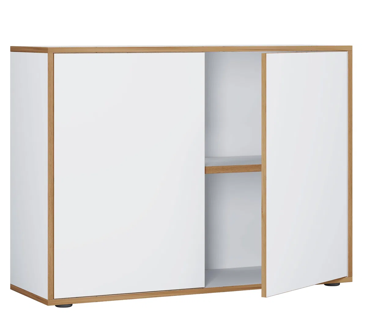 VCM Holz Büroschrank Ordner Aktenschrank Büromöbel Schrank Salia 2-Fach Breite 100 cm Drehtüren