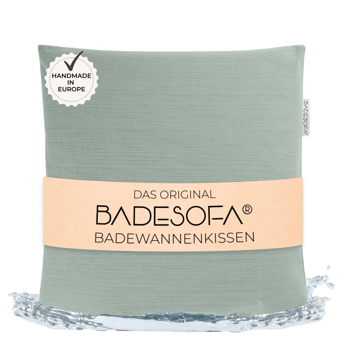 BADESOFA® Badewannen-Kissen M | Premium-Qualität | Bequemes Wannenkissen Made in EU | Bade-Polster in Grün, waschbar & schnelltrocknend | Für breite, eckige Badewannen
