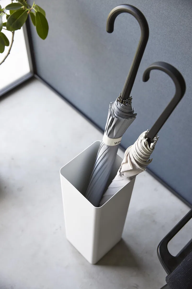 YAMAZAKI 1578 SMART Tall Umbrella Stand, white, Steel, 15 x 15 x 48 cm