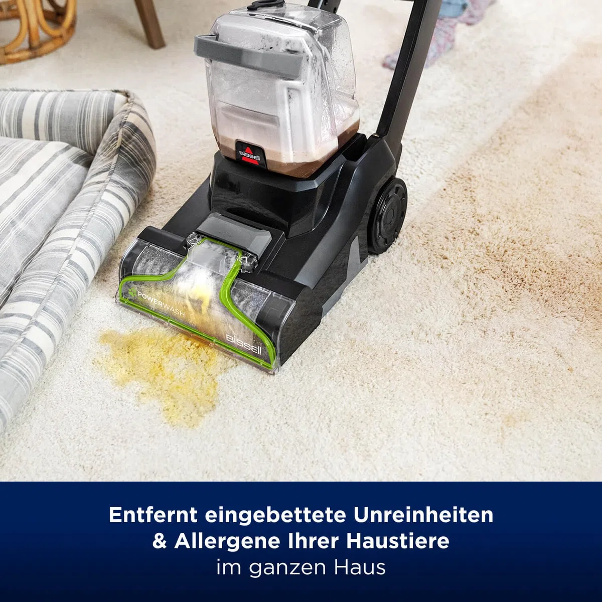 BISSELL PowerWash Pet Teppichreiniger Nasssauger, Teppich Reinigungsgerät für Gründliche Teppichreinigung, Polsterreinigungsgerät Entwickelt für Haustierhalter, Leistungsstarker 600W Motor, 3878N