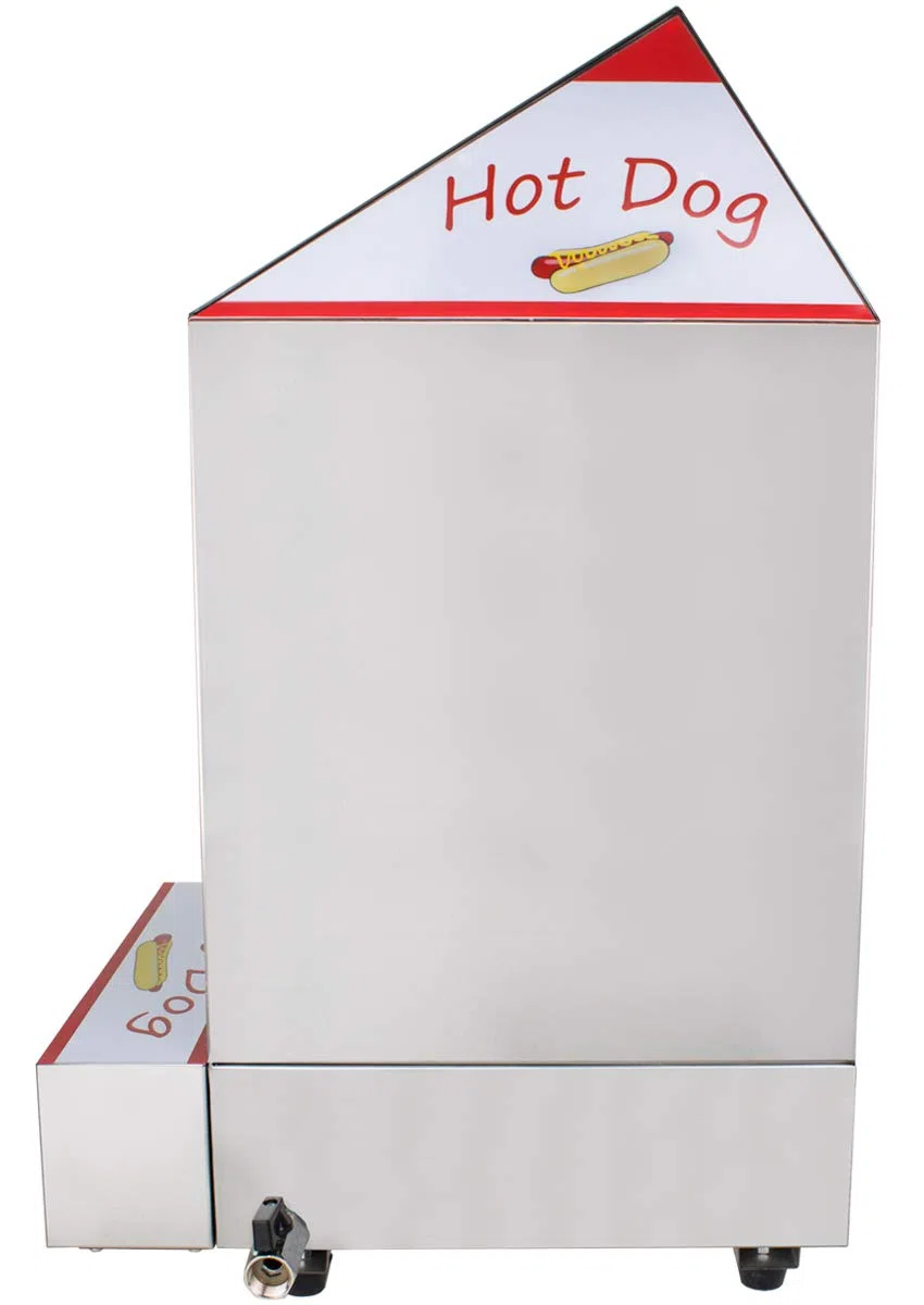Beeketal 'HDS-2' Profi Gastro Edelstahl Hot Dog Steamer Maker zum Erhitzen und Warmhalten von ca. 100 Hotdog Würstchen und 20 Brötchen, Hotdog Würstchenwärmer und Brötchenwärmer Imbiss Stand Gerät