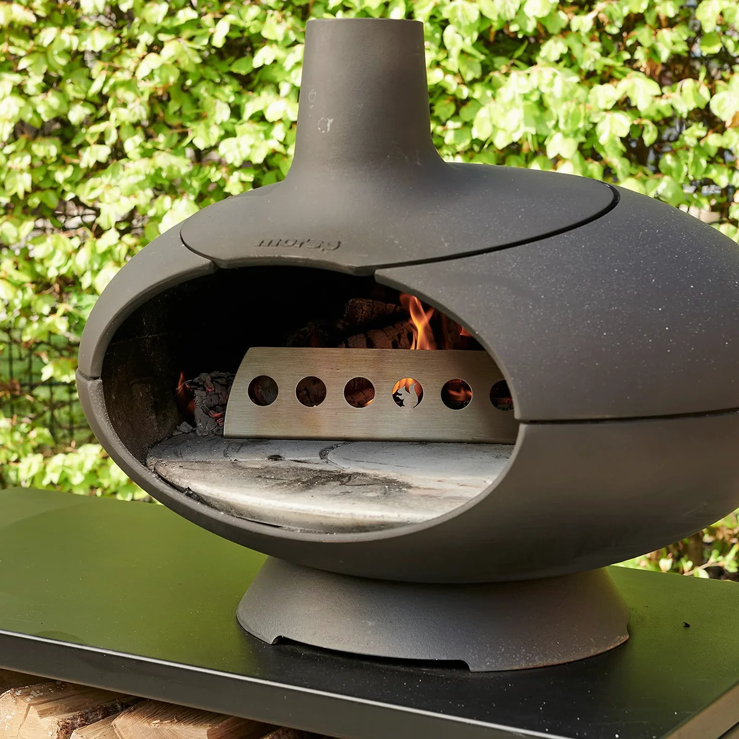 Morsø Fire Divider – Ofen-Unterteilung aus robustem Stahl, Zubehör für Pizzaofen und Forno Outdoor Ofen, im cleanen Design, 40 cm breit