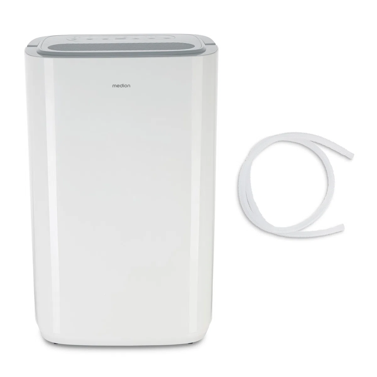 MEDION DH20 Luftentfeuchter elektrisch (bis zu 100m³ (20m²), 20Liter/24h, 43db leise, elektrischer Raumentfeuchter, Normalbetrieb, Wäschemodus, Ventilatorbetrieb, Timer, Bodenrollen, Entfeuchter)