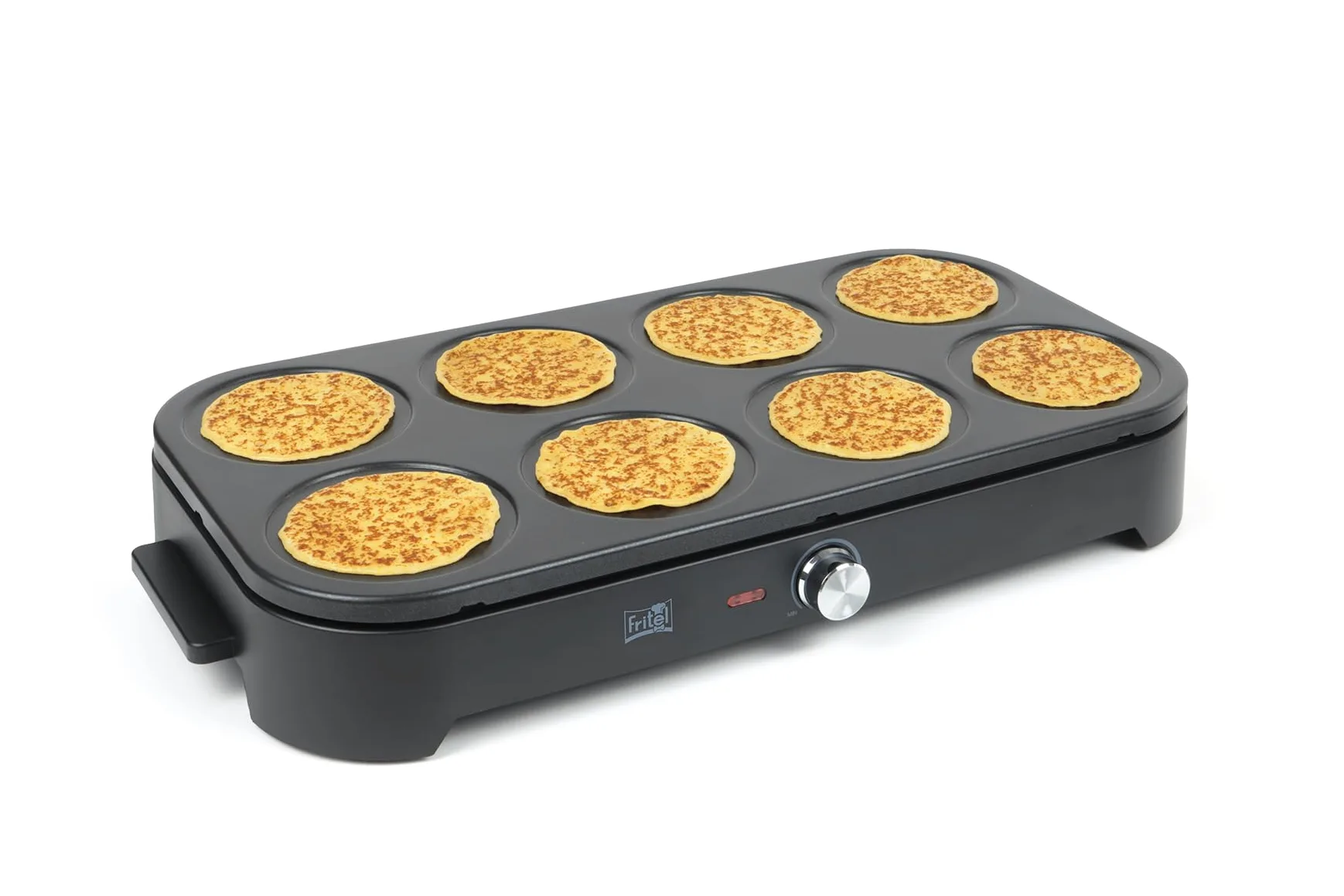FRITEL Gourmet Wok Pancake GWP 2560 – Wok-Set/Pfannkuchenmaker – Party-Set – 1500 W – 8 x 15 cm – 1 bis 8 Personen + 8 Wok-Pfännchen & Spatel – PFAS-frei