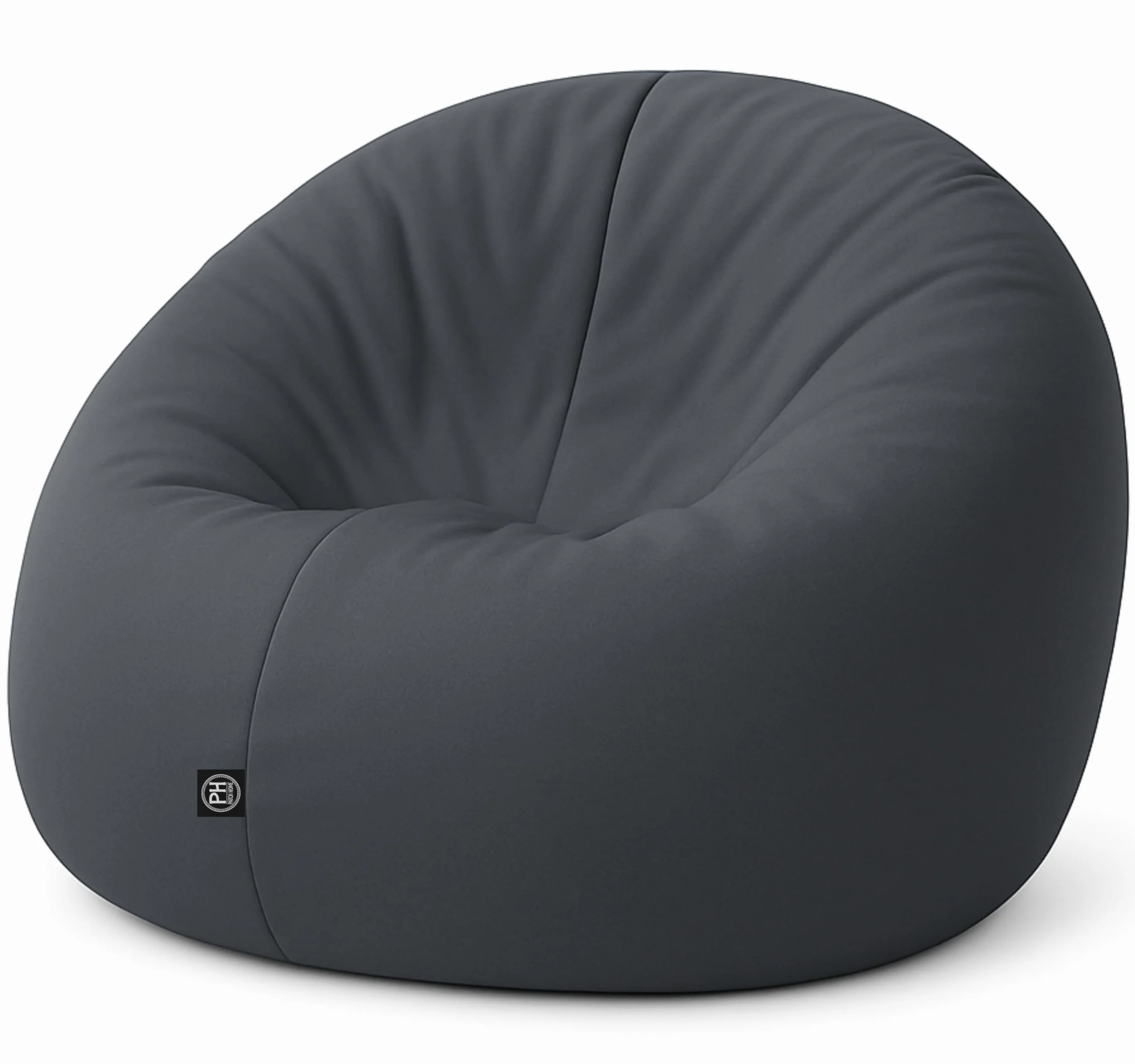 PATCH HOME 2 in 1 Funktion Sitzsack Sessel Bean Bag Sitzsäcke Gaming mit Reißverschluss bereits befüllt - Ø 125cm -Anthrazit