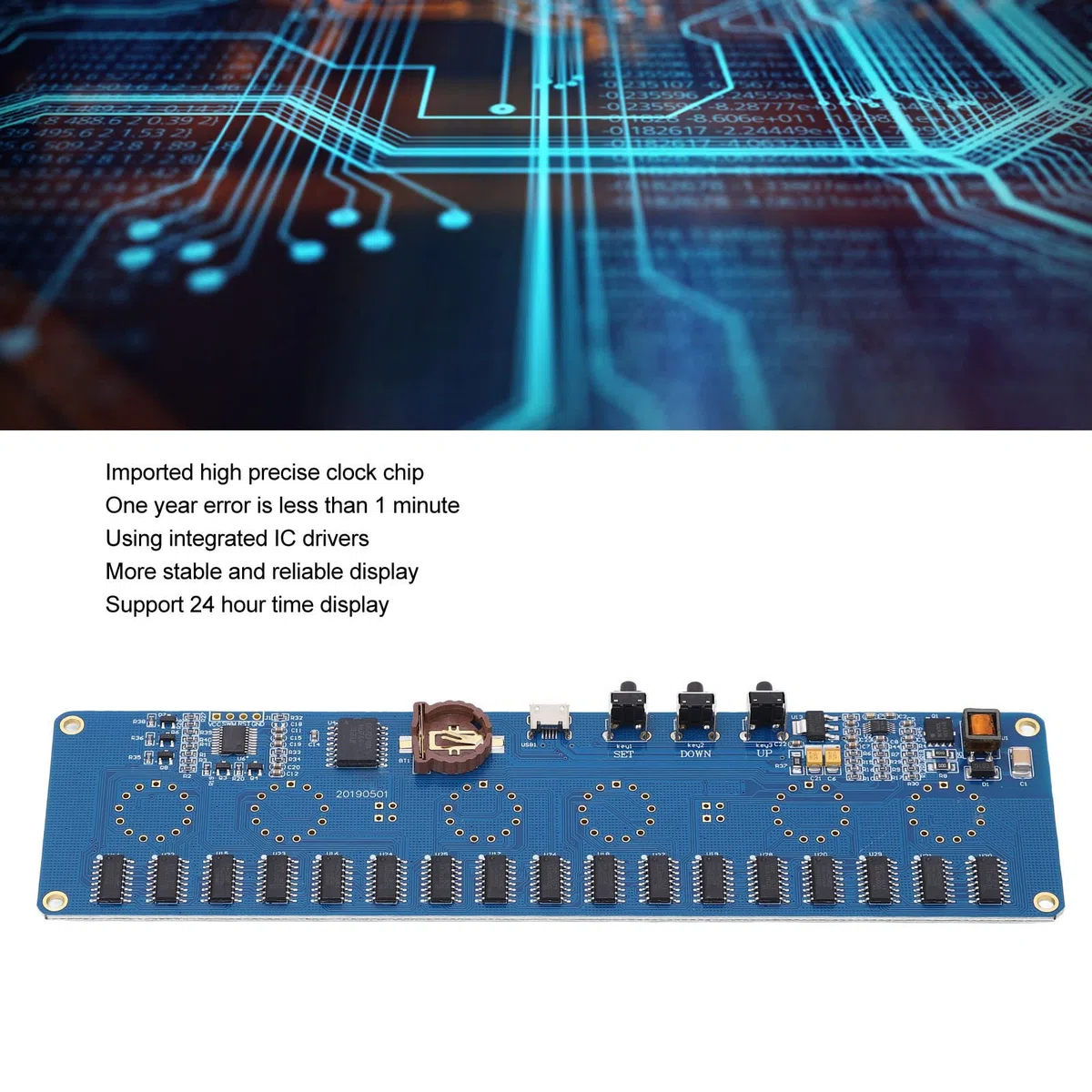Nixie Tube Clock Control Board 7 Farben Glührohr Clock Board Unterstützung 24 Stunden Modus, Zeitanzeige, Eingebautes Anti Vergiftung Programm