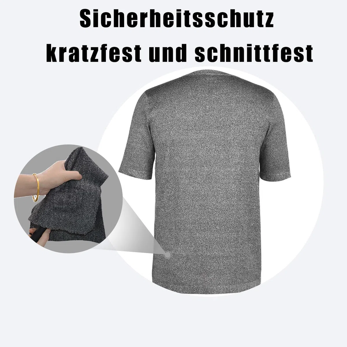 Stichsichere Kleidung(grau),Schutz-T-Shirts der Stufe 5, reißfest,Schnitt- und Stichschutz,Robustes Für Sicherheitsschutz,tägliches Pendeln,Patrouille im Dienst,Geschäftsreisen