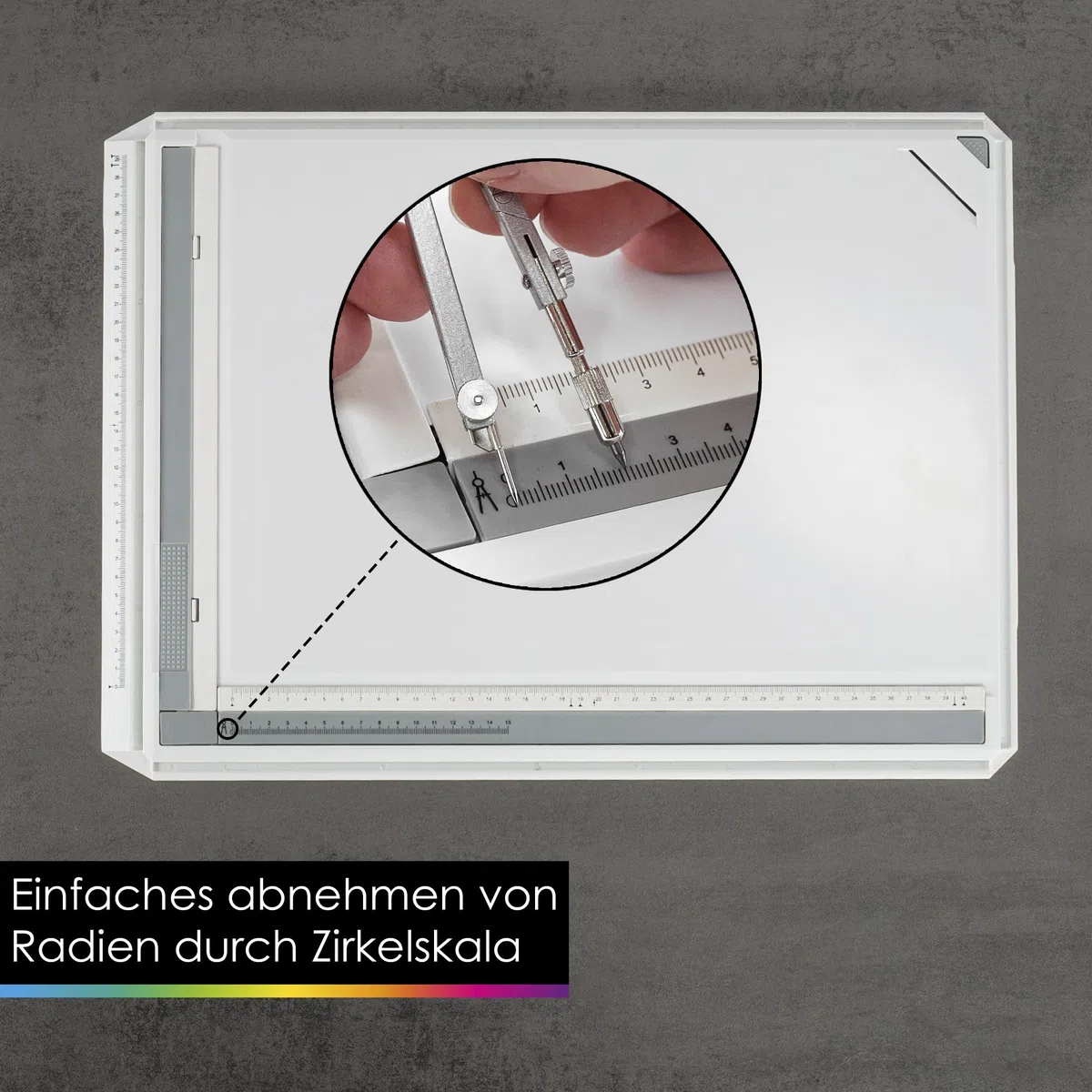 OfficeTree Zeichenplatte A3 - Inkl. Tragetasche, Schiebelineal, Geodreieck uvm. - Zeichenbrett A3 für exaktes Arbeiten - DIN A3 Zeichenplatte, Weiß