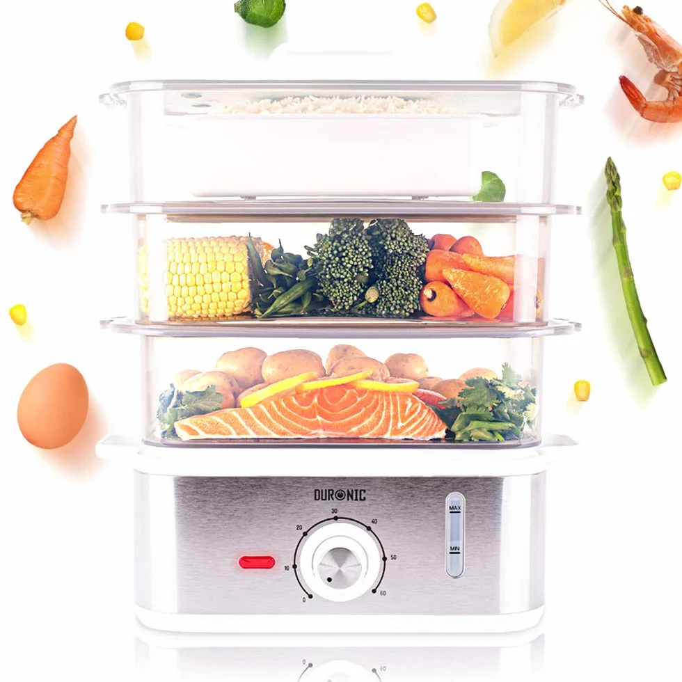 Duronic FS87 Dampfgarer 870 W BPA-frei 10,6 L Timer Abschaltautomatik