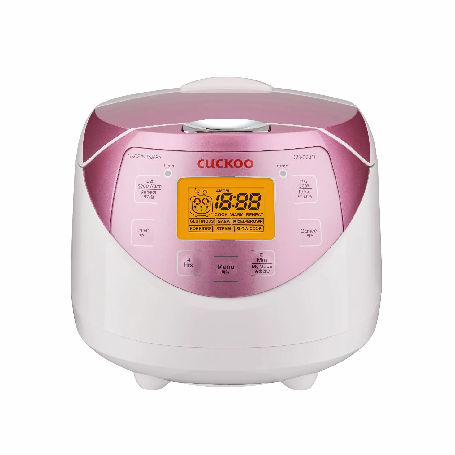 CUCKOO CR-0631F Digitaler Reiskocher klein, Reiskocher Dampfgarer, 1l, Micom Fuzzy Logic, Timer, LCD-Display, 7 Koch- & 3 Zusatzfunktionen, Antihaftbeschichtung, electric rice cooker mini digital weiß