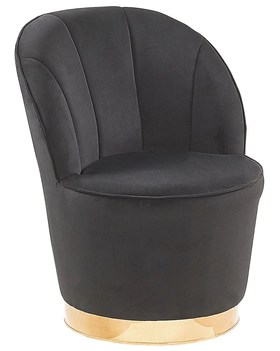 Beliani Trendy Sessel samtige Polsterbezug schwarz Alby