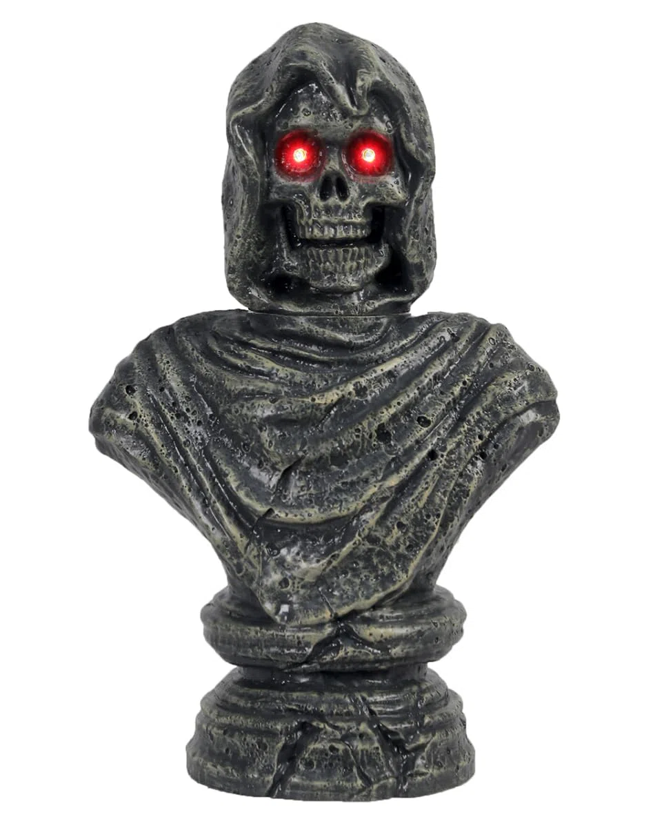 Horror-Shop Sprechender Grim Reaper Büste mit Bewegung 40cm